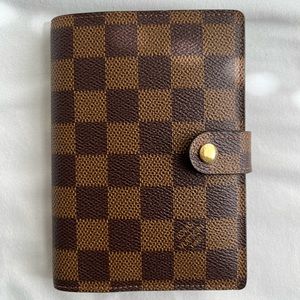 Louis Vuitton Small Ring Agenda Cover (LV PM Agenda) in Damier Ebene - Authentic